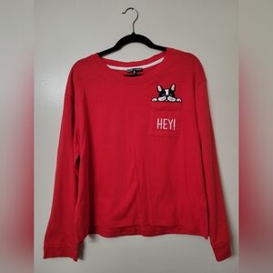 French Bulldog Cropped Long Sleeve Shirt